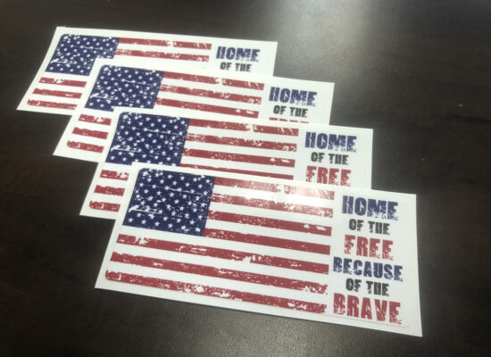 Square Cut Flag Stickers