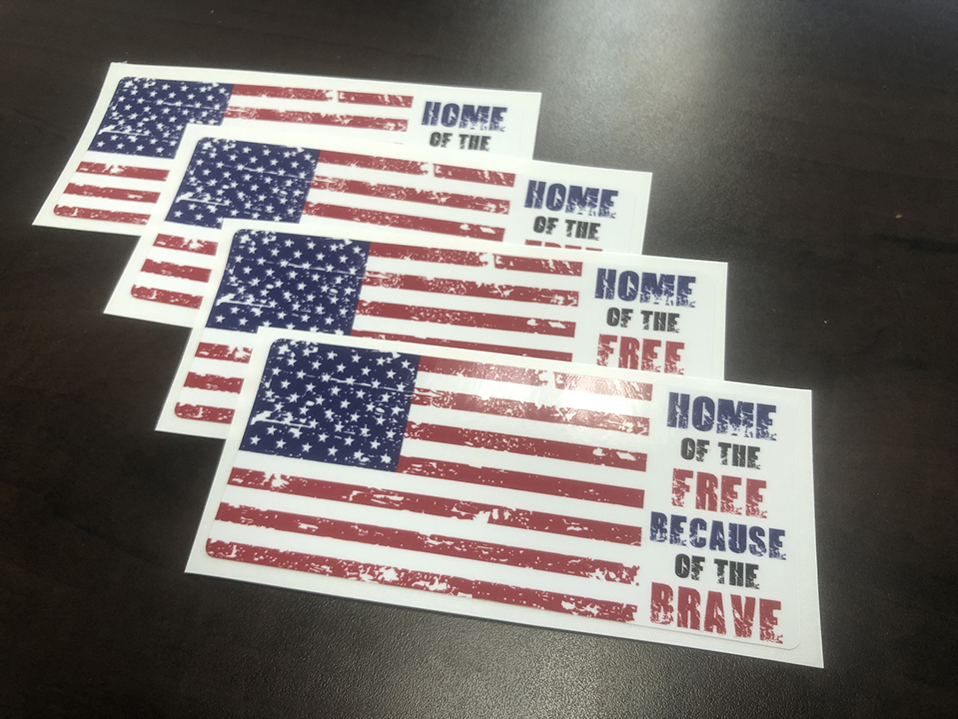 Square Cut Flag Stickers